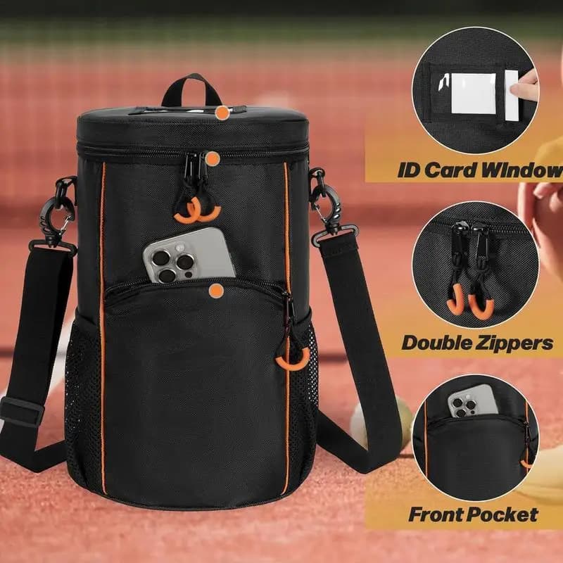 Large Capacity Sport Tennis Satchel Waterproof Balls Holder Bag Tennis Bag With Multiple Pockets And Shoulder Strap For Tennis
