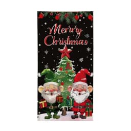 Merry Christmas Door Cover Photo Background Door Banner Christmas Door Hunging Banner Backdrop for Balcony Garden Boats Patio