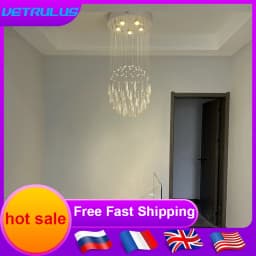 Crystal Led Ring Pendant Lights Modern Chandelier Ceiling Lamps Living Dining Room Decoration Lustre Hanging Fixtures Luminaire