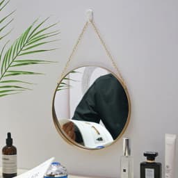 Round Hanging Mirror Metal Wall Mount Mirror Art Toilet Bathroom Decor Nordic Style Mirror 2024 New Arrival