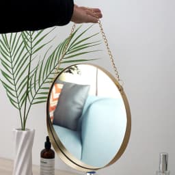 Round Hanging Mirror Metal Wall Mount Mirror Art Toilet Bathroom Decor Nordic Style Mirror 2024 New Arrival