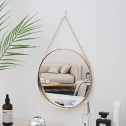 Round Hanging Mirror Metal Wall Mount Mirror Art Toilet Bathroom Decor Nordic Style Mirror 2024 New Arrival