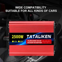 1600w-4500W 12V/24V to AC 110V 60Hz Pure Sine Wave Inverter Car Power Tranfermer Voltage Portable Converter with LED Display