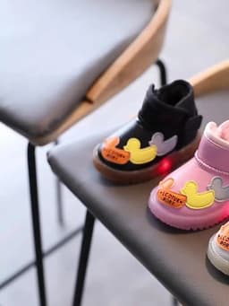 Children's Cartoons Snow Boots Girls Warm Boots Baby Cotton Sport Shoes Sequins Genuine Leather Princess Fashion Boots 1-6Y