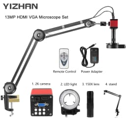 Yizhan 1080P 4K HD Industrial Microscope For Soldering Microscope 48MP HDMI VGA USB Digital Microscope Camera Updated Arm Stand