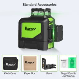 Huepar 8 Lines Laser Level 360° Cross Line Self-leveling Horizontal & Vertical Line Laser Tool With Laser Receiver and Tripod