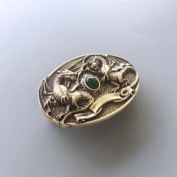 Twin Dragon Oval Solid Brass Belt Buckle also Stock in the US BUCKLE-BT004 Free Shipping