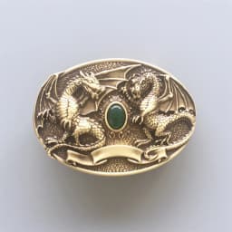 Twin Dragon Oval Solid Brass Belt Buckle also Stock in the US BUCKLE-BT004 Free Shipping