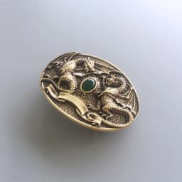 Twin Dragon Oval Solid Brass Belt Buckle also Stock in the US BUCKLE-BT004 Free Shipping