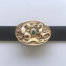 Twin Dragon Oval Solid Brass Belt Buckle also Stock in the US BUCKLE-BT004 Free Shipping