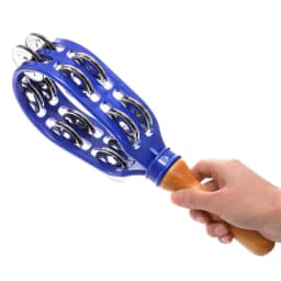 Double Row Metal Jingles Hand Held Tambourine Safe Musical Tambourine Rustproof Waterproof Percussion Instrument Eco-Friendly