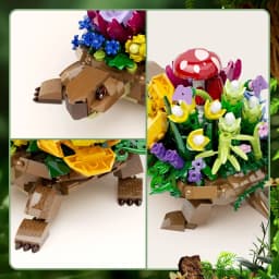 Turtlesed Plantered Flowered Potsed Building Blocks Set Animal Turtle Flower Planter Brick Building Toy for Children Gifts