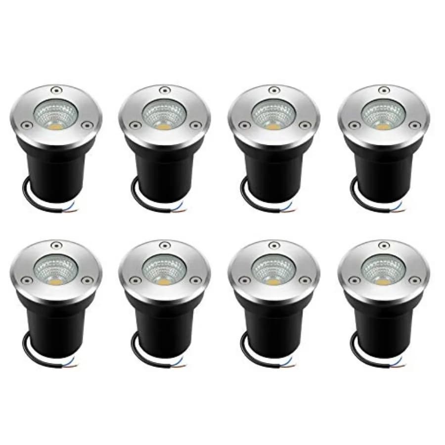 Landscape Lights - LED Well Lights with 8 Pack 6W 12V-24V IP67 Waterproof Low Voltage Landscape Lighting for Driveway Deck Step
