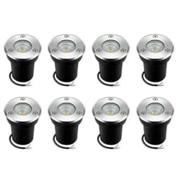 Landscape Lights - LED Well Lights with 8 Pack 6W 12V-24V IP67 Waterproof Low Voltage Landscape Lighting for Driveway Deck Step