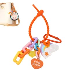 Rainbow Keychain Colorful Chain Pendant Cute Heart Star Rainbow Charm Backpack Keychains For Girls Bag Backpack Pendant Keychain
