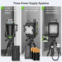 Huepar S03CG Set 3D Cross Line Laser Level Bluetooth & Remote 12 Lines Osram Green Beam Laser With Receiver Tripod Rangefinder