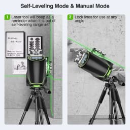Huepar S03CG Set 3D Cross Line Laser Level Bluetooth & Remote 12 Lines Osram Green Beam Laser With Receiver Tripod Rangefinder