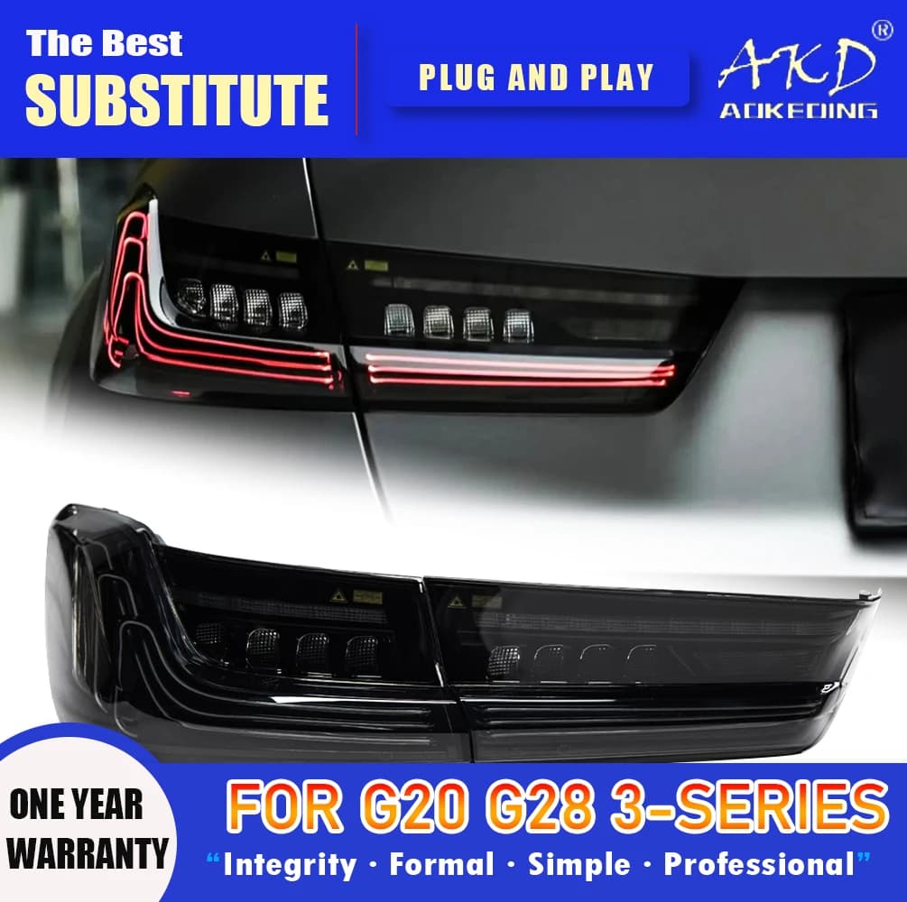 AKD Tail Lamp for BMW G20 G28 3-series LED Tail Light 2019-2021 330i 320i 325i Rear Fog Brake Turn Signal Automotive Accessories