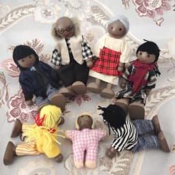 1 Set Wooden Doll African Family People Wood Puppets Dolls Kid Pretand Play Toys Eye-Hand Coordination Infantis Play Toy