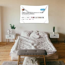 KanyeWest Rapper Funny Mirrors Tweet Flag - I Need A Room Full Of Mirrors So I Can Be Surrounded By Winners 3x5 Feet /90x150cm