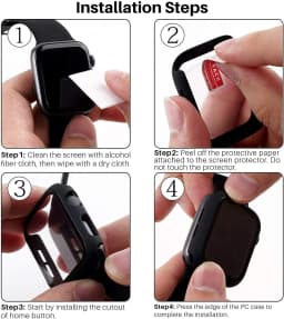 Glass+Cover for Apple Watch Case 44mm 40mm 45mm 41mm 42mm 38mm iWatch Accessory Screen Protector Apple Watch Series 3 6 SE 7 8 9