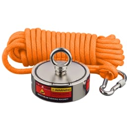 Super Strong Two sided 1200LBS*2 Neodymium Fishing Magnet kit  Retrieving Salvage Magnets  Durable15M Rope