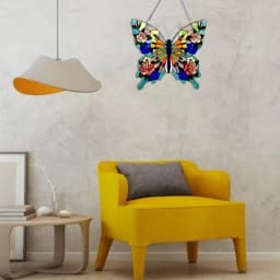 Acrylic Butterfly Pendant Wall Decoration Creative Wall Art Crafts Colorful Stain Glass Butterfly Home Hanging Decor For Bedroom