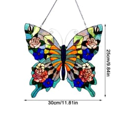 Acrylic Butterfly Pendant Wall Decoration Creative Wall Art Crafts Colorful Stain Glass Butterfly Home Hanging Decor For Bedroom