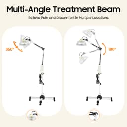 Far-Infrared Heating Lamp, 360° Rotatable Single-Head Infrared Lamp, Adjustable Circulation Pain Relief Heating Device 250W 110V