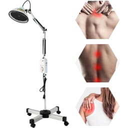 Far-Infrared Heating Lamp, 360° Rotatable Single-Head Infrared Lamp, Adjustable Circulation Pain Relief Heating Device 250W 110V