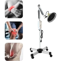 Far-Infrared Heating Lamp, 360° Rotatable Single-Head Infrared Lamp, Adjustable Circulation Pain Relief Heating Device 250W 110V