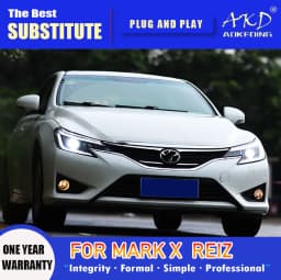AKD Head Lamp for Toyota Mark X LED Headlight 2013-2017 Headlights Reiz DRL Turn Signal High Beam Angel Eye Projector Lens