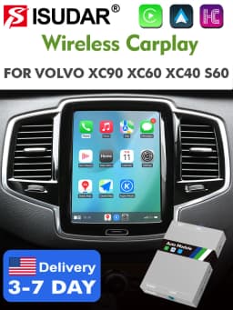 ISUDAR Wireless Carplay Module For Volvo XC90/XC60/XC40/S90/S60/V90/V60 Carplay AI Upgrade Adapter Android Auto Hicar Bluetooth