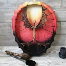 Shaman Frame Drum Unique Shamanic Drums Dragon Totem Frame Drum Stick Spirit Music Playing Instrument For Kids Adults Home Decor