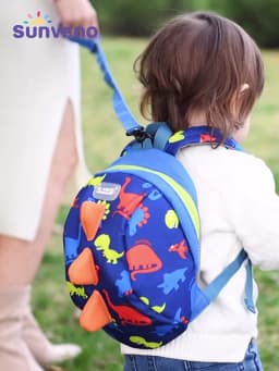 Sunveno Children's Backpack Bag for Boys Girls Toddler Preschool Kids Lunch Bag – Safety Harness Leash,Dinosaur, Lightweight