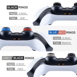 PlayVital 5 Colors 3 Different Strength 5 Pairs Precision Rings for ps5, for ps4, for Xbox Series, for Switch Pro Controller