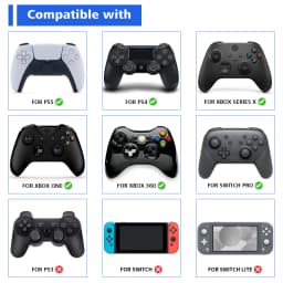 PlayVital 5 Colors 3 Different Strength 5 Pairs Precision Rings for ps5, for ps4, for Xbox Series, for Switch Pro Controller