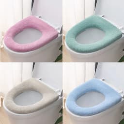 Bathroom Toilet Seat Closestool Washable Soft Winter Warmer Mat Pad Cushion O-shape Toilet seat Bidet Covers