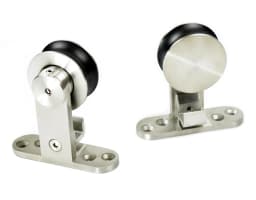 Integrated Soft Close Sliding Hardware Brushed Stainless Steel Top Mount Studio Barn Door Style Track Kit