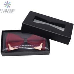 SOMESOOR Fashion Bowtie Gift Box Fit Wedding Suits Necktie Shirt Bowknots Storage Boxes Organizer Case For Men Women