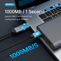 ORICO Dual Bay Aluminum M2 NVMe SSD Enclosure USB3.1 Gen2 10Gbps For M Key M&B Key NVMe PCIe SSD With Built-in Cooling Vest