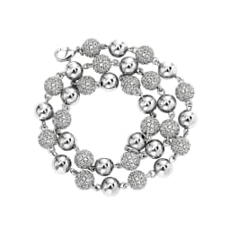 GUCY 6MM And 8MM Heavy Bead Round Cubic Zircon Iced Out Necklaces For Men Women Jewelry Gift