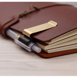 1Pc Metal Leather Pen Holder Brass Stainless Steel Pencil Clip Vintage Dairy Notebook Metal Clip Clipboards Pen Holder Pen Clip