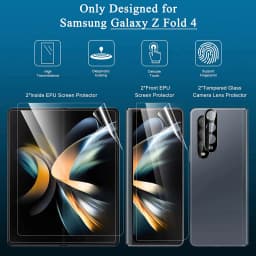 for Samsung Galaxy Z Fold Flip 4/3 Screen Protector, Inner+ Front TPU Screen Protector + Tempered Glass Camera Lens Protector