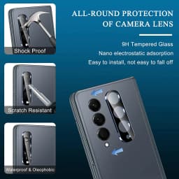 for Samsung Galaxy Z Fold Flip 4/3 Screen Protector, Inner+ Front TPU Screen Protector + Tempered Glass Camera Lens Protector