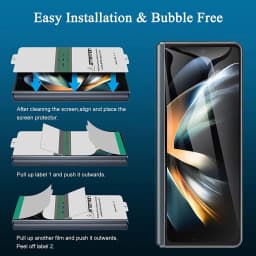 for Samsung Galaxy Z Fold Flip 4/3 Screen Protector, Inner+ Front TPU Screen Protector + Tempered Glass Camera Lens Protector