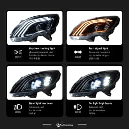 AKD Head Lamp for Benz R Class LED Headlight 2010-2017 Headlights W251 R300 R350 DRL Turn Signal High Beam Angel Eye Projector