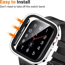 Glass+Cover for Apple Watch case 45mm 41mm 44mm 40mm accessories Tempered Screen Protector Protective iWatch series 7 8 SE 6 5 4