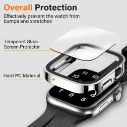 Glass+Cover for Apple Watch case 45mm 41mm 44mm 40mm accessories Tempered Screen Protector Protective iWatch series 7 8 SE 6 5 4