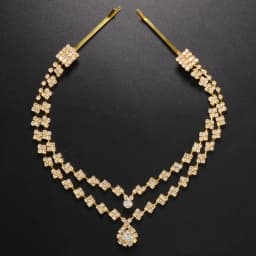 Stonefans Double Layer Hair Clip Accessories for Women Gilrs Headwear Headpiece Dress Lozenge Head Chain Jewelry Indian Wedding